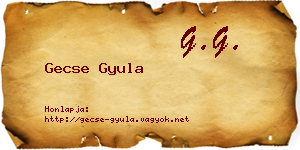 Gecse Gyula névjegykártya