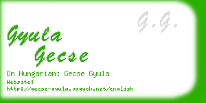 gyula gecse business card